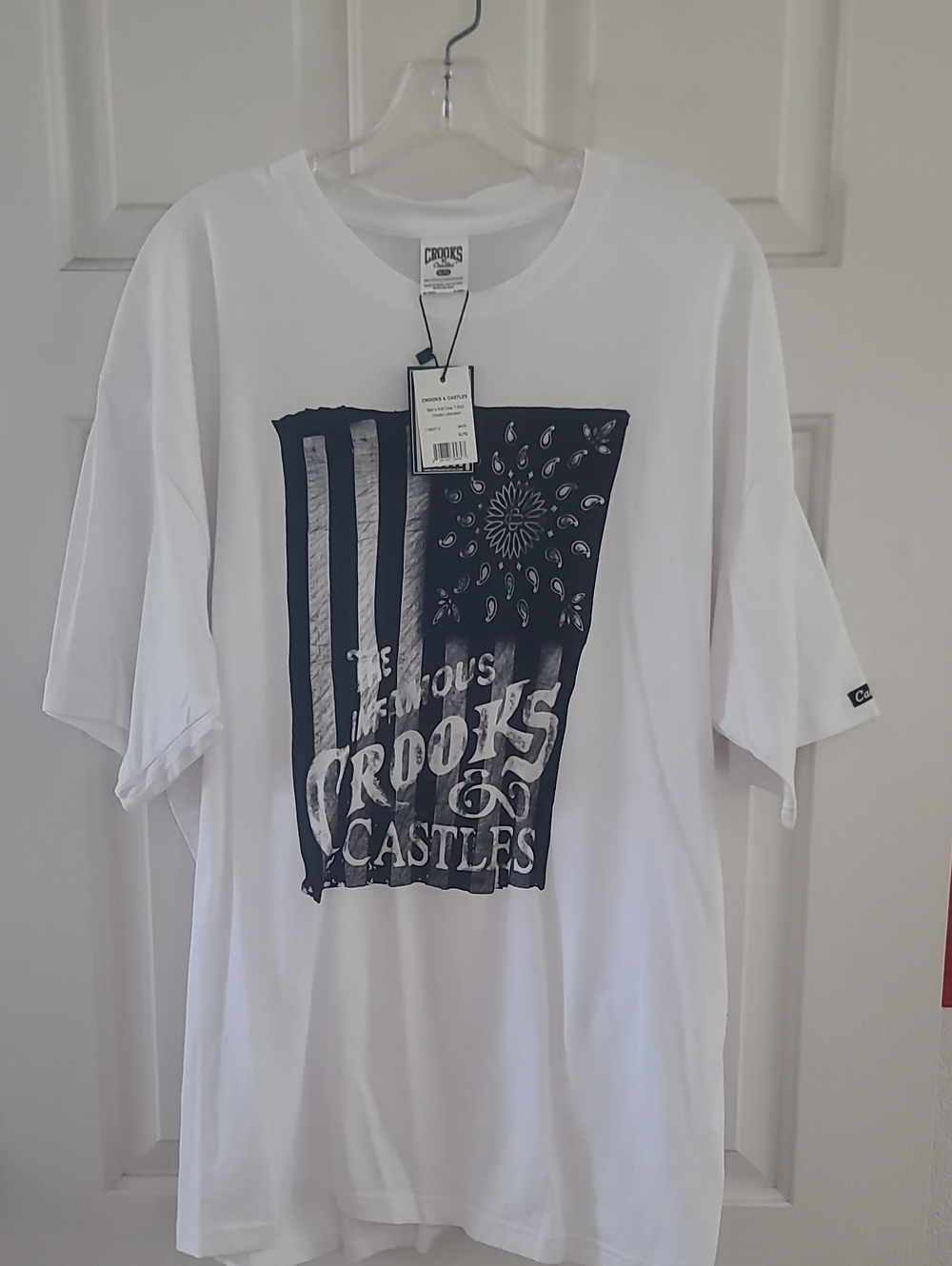Crooks & Castles White Tee Graphic Flag